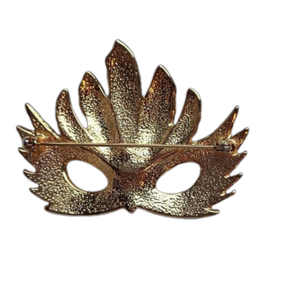 Mardi Gras Mask enameled pin or brooch Boho - Picture 2 of 2